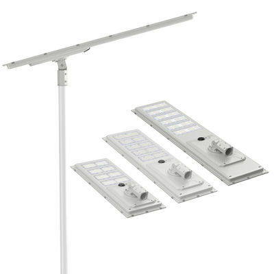 Lampadaires solaires étanches IP65 tout-en-un avec détecteur de mouvement et option de montage sur poteau